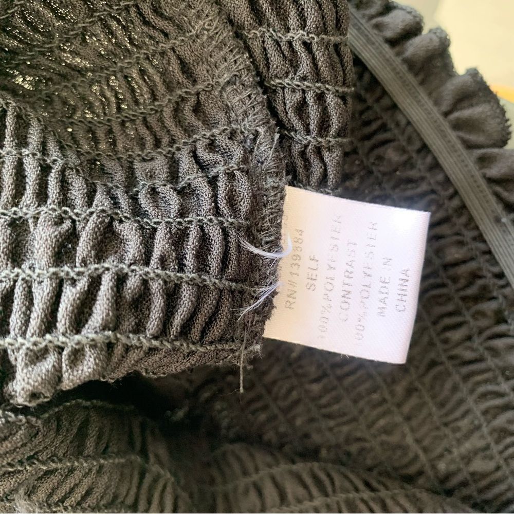 FOREVER 21 PUFF SLEEVE BLOUSE SMOCK BLACK - Picture 11 of 11